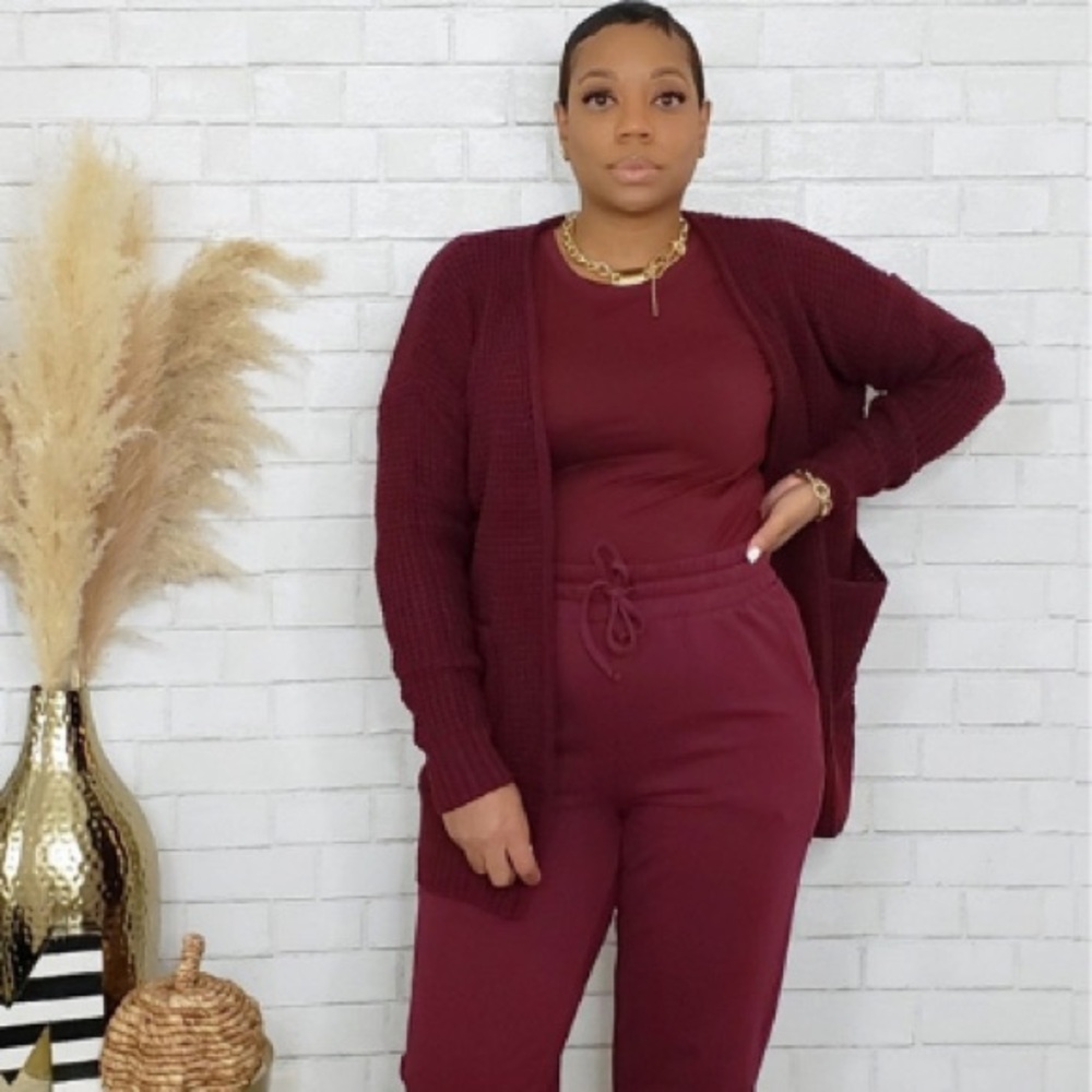 Cozy Day Cardigan - DK Burgundy